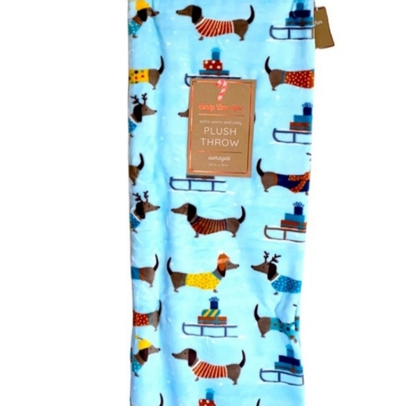 🎅 Dachshund Winter Themed Oversized Throw Blanket - Picture 1 of 6
